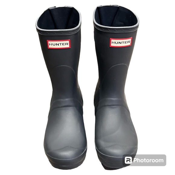 Hunter Original Back Adjustable Short Rain Boots Wellies black ice 7 NEW - Picture 2 of 7